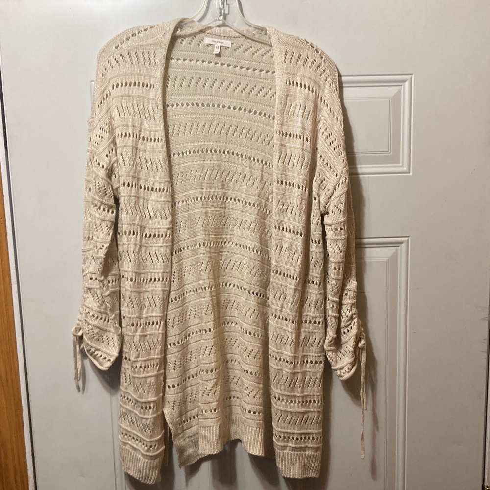 Women's Cream Open-Knit Sweater‎ M